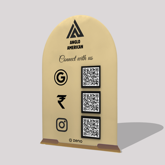 3 QR Curved Shape AI Standee