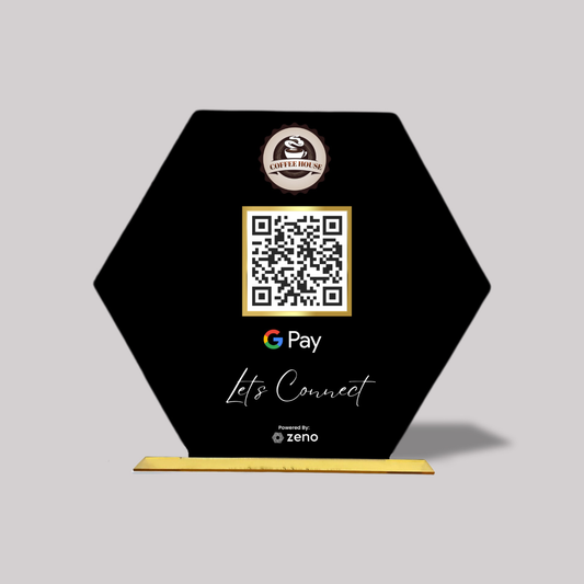 1 QR Hexagon Shape AI  Custom Standee