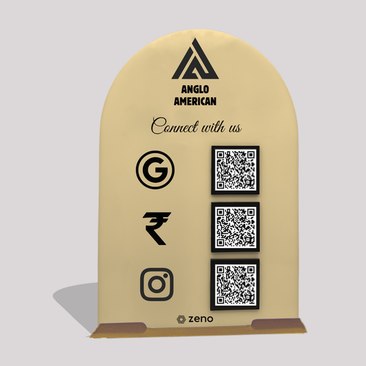 3 QR Curved Shape AI Standee