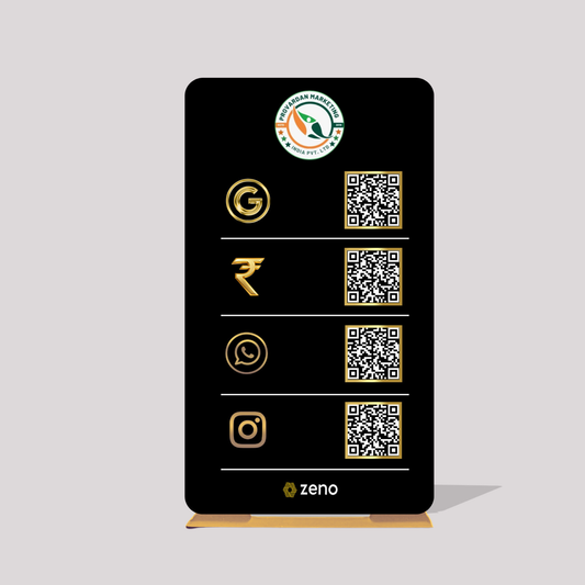 4 QR Black Matt Vertical AI Standee