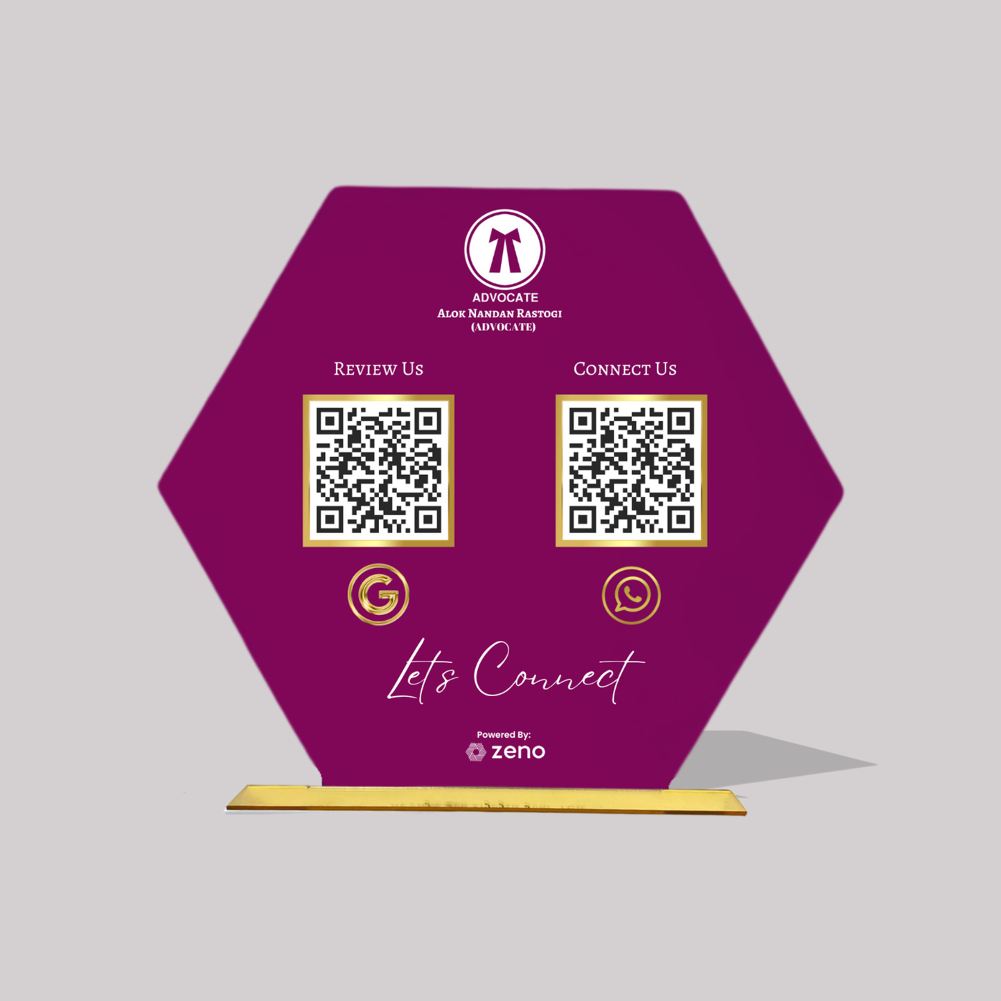 2 QR Hexagon Shape AI Custom Standee