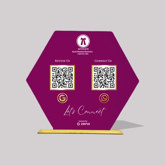 2 QR Hexagon Shape AI Custom Standee