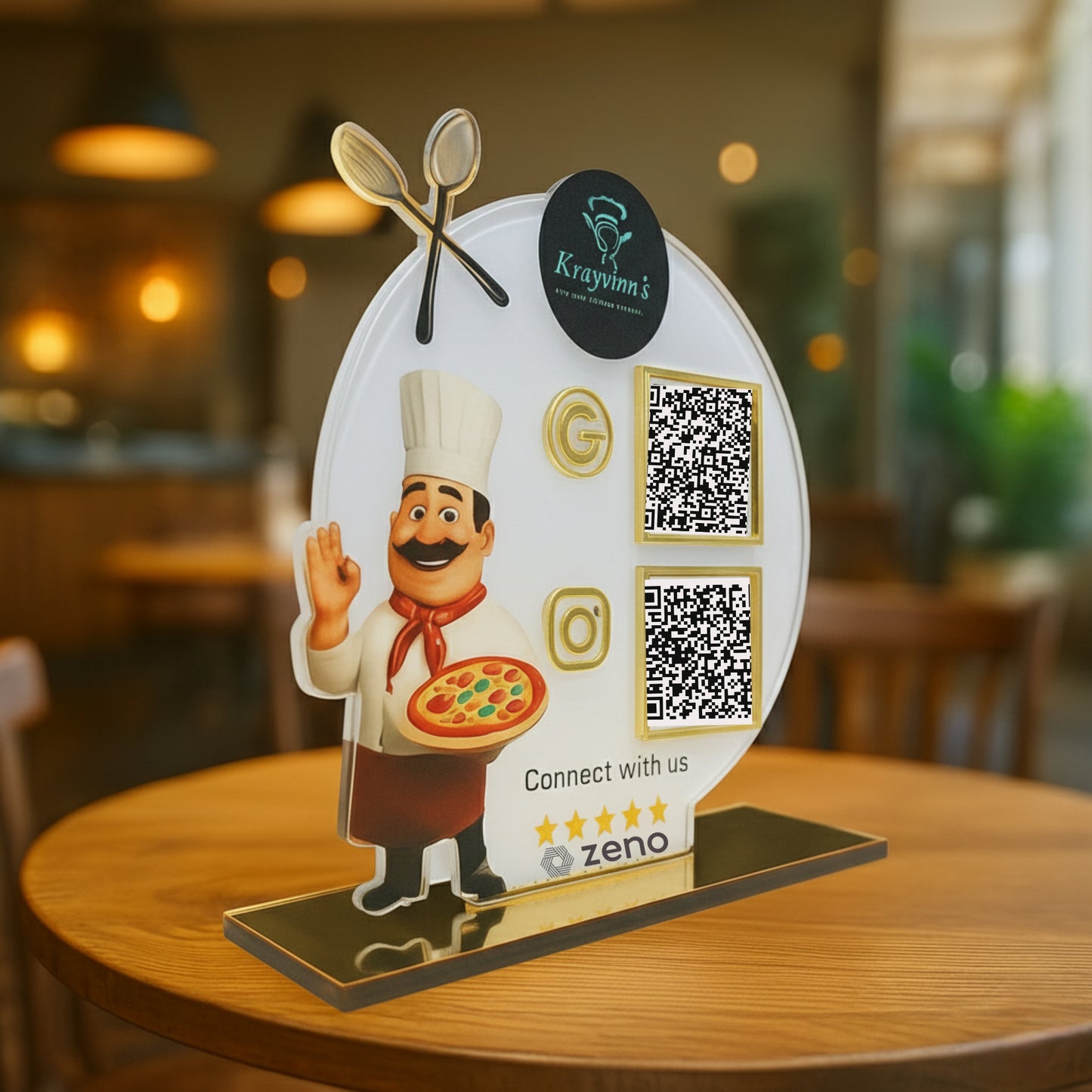 2-QR Restaurant Standee
