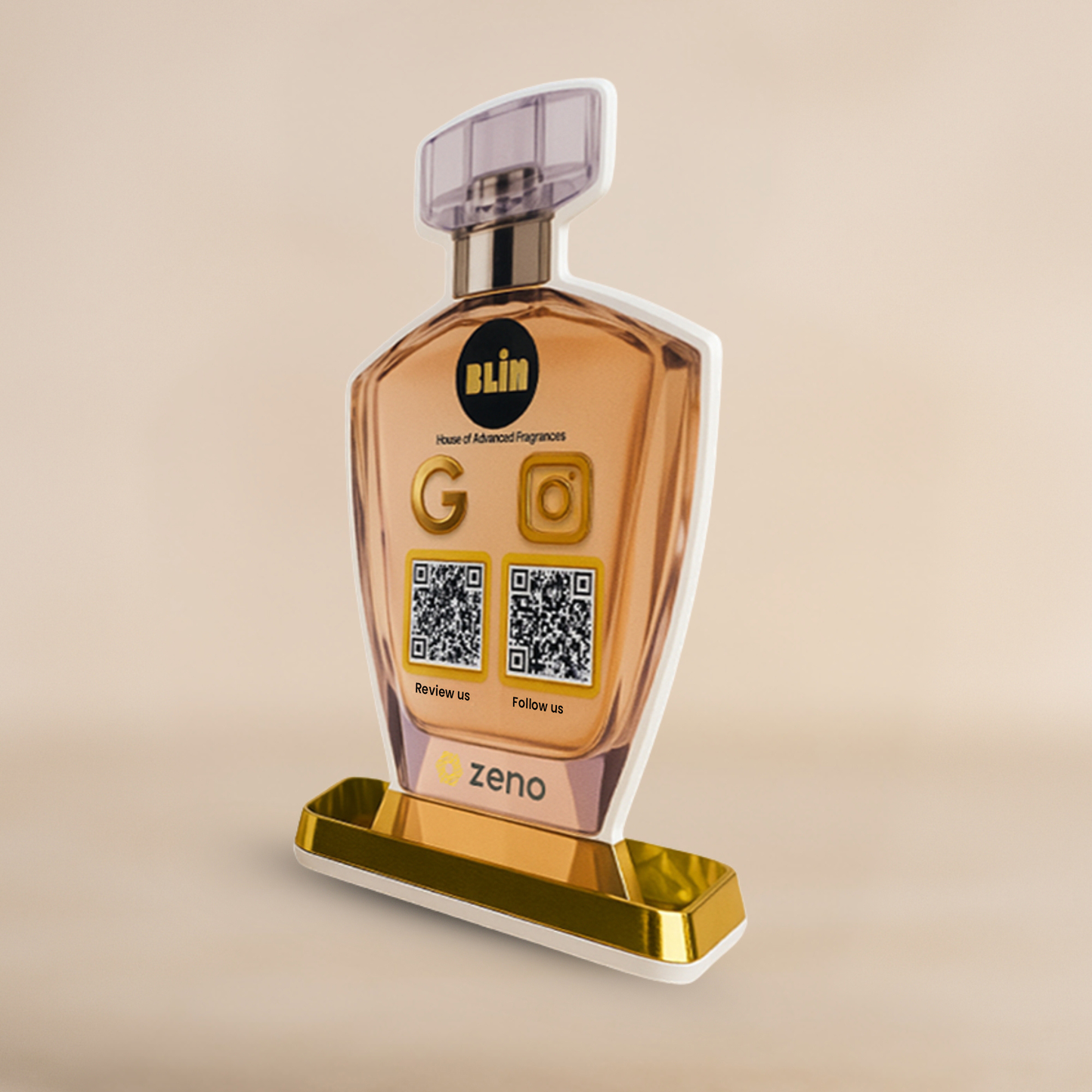2 QR Perfume Bottle Shape Standee