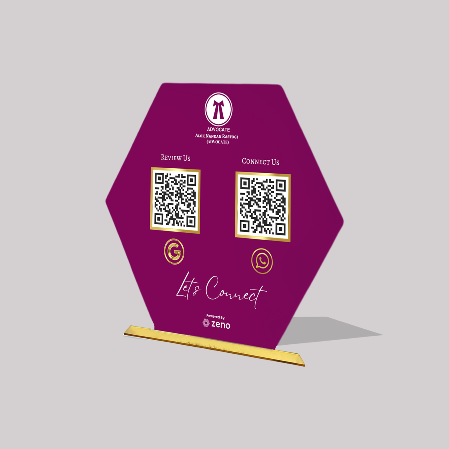 2 QR Hexagon Shape AI Custom Standee