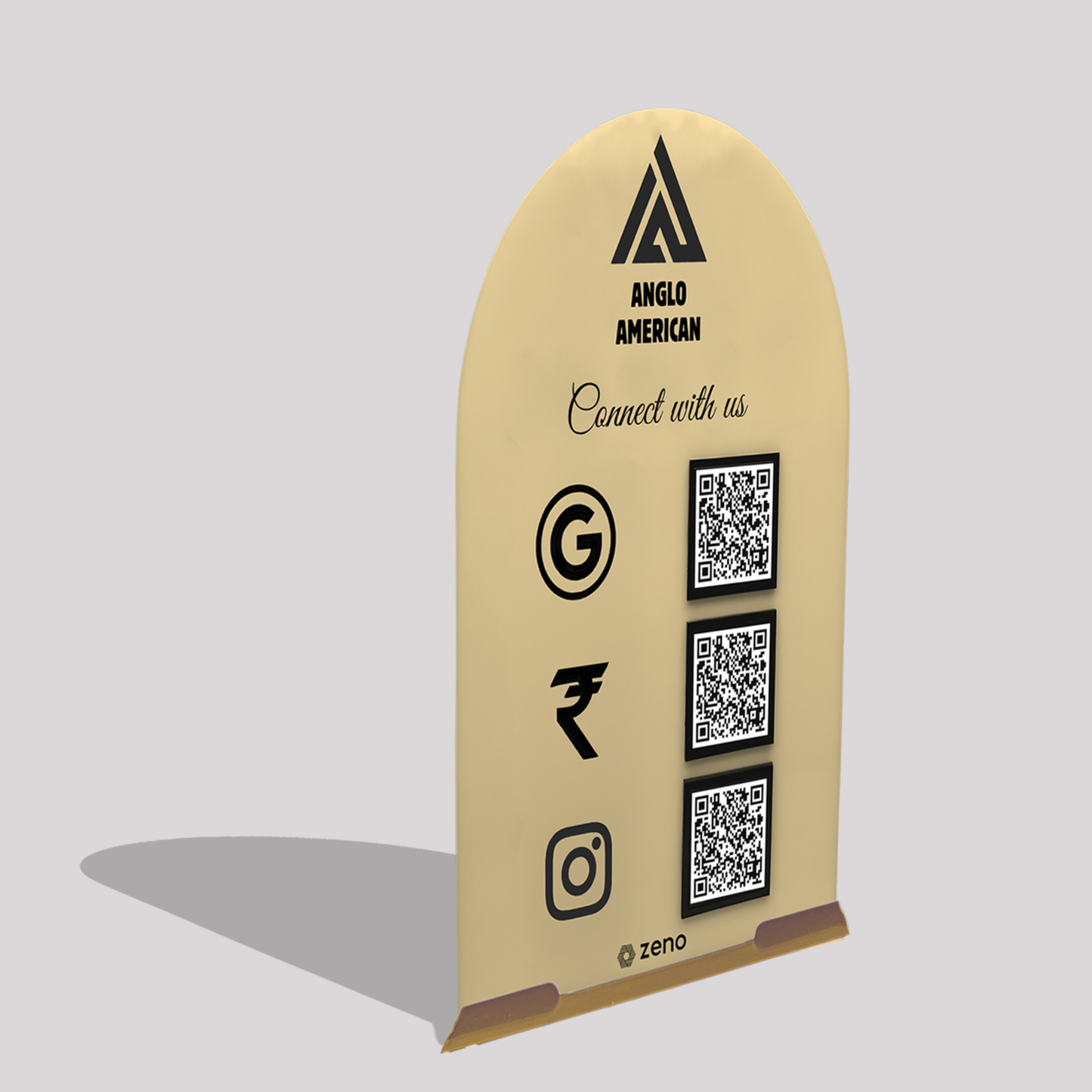 3 QR Curved Shape AI Standee