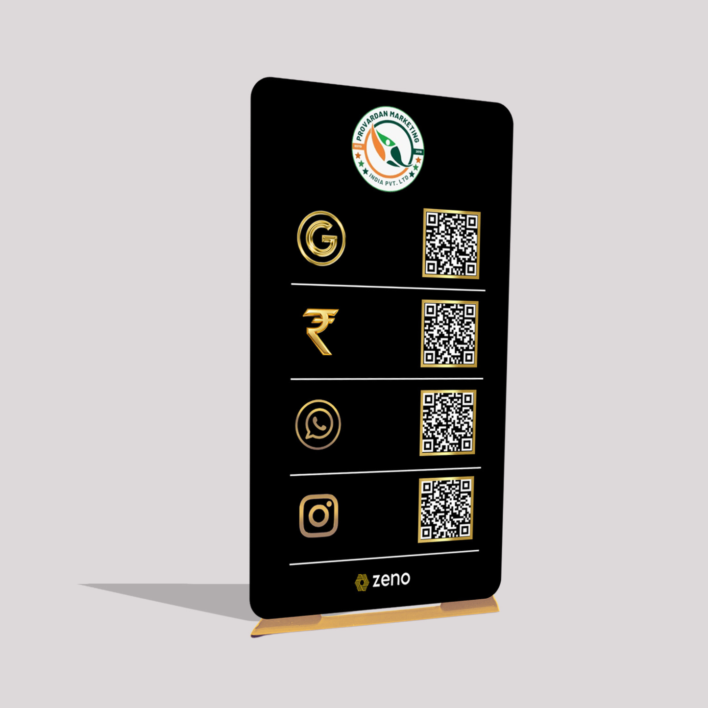 4 QR Black Matt Vertical AI Standee