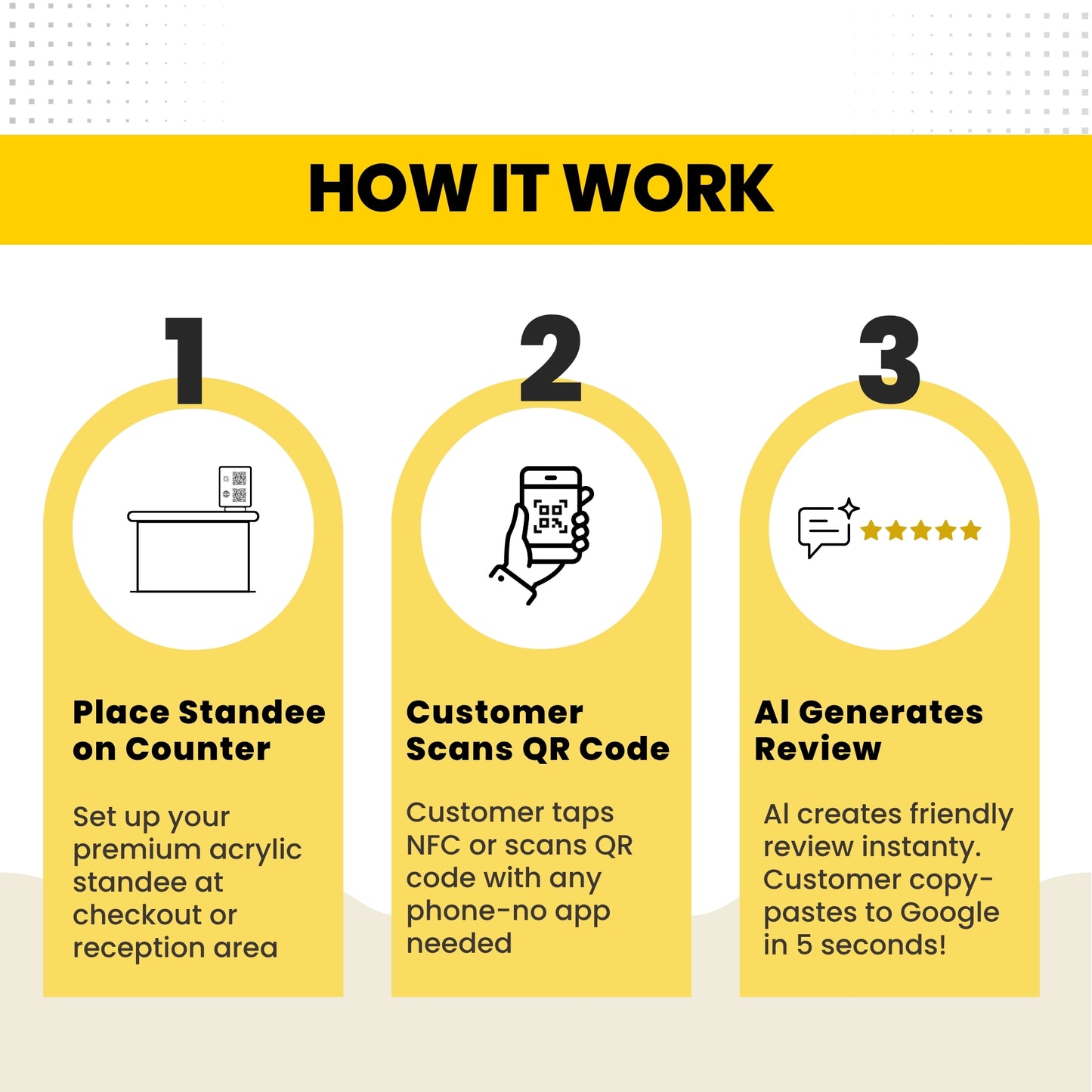 3 QR Landscape Standee with Payment QR