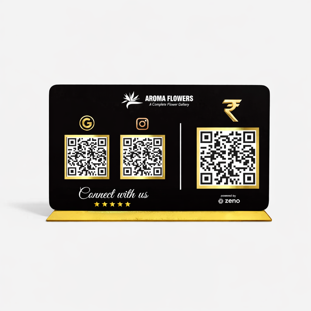 3 QR Landscape Standee with Payment QR