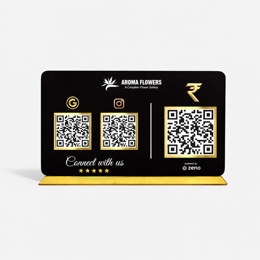 3 QR Landscape Standee with Payment QR