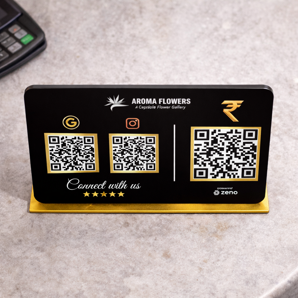 3 QR Landscape Standee with Payment QR