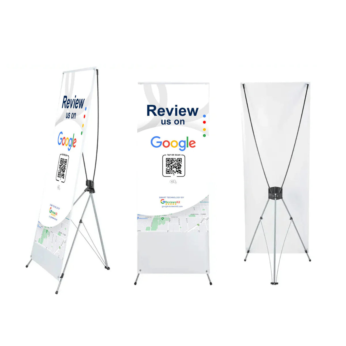 Google Review Collection NFC Tag & QR Code X-Banner Signage