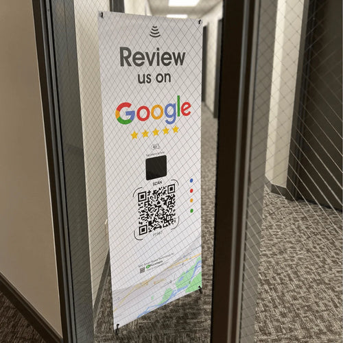 Google Review Collection NFC Tag & QR Code X-Banner Signage