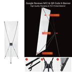 Google Review Collection NFC Tag & QR Code X-Banner Signage