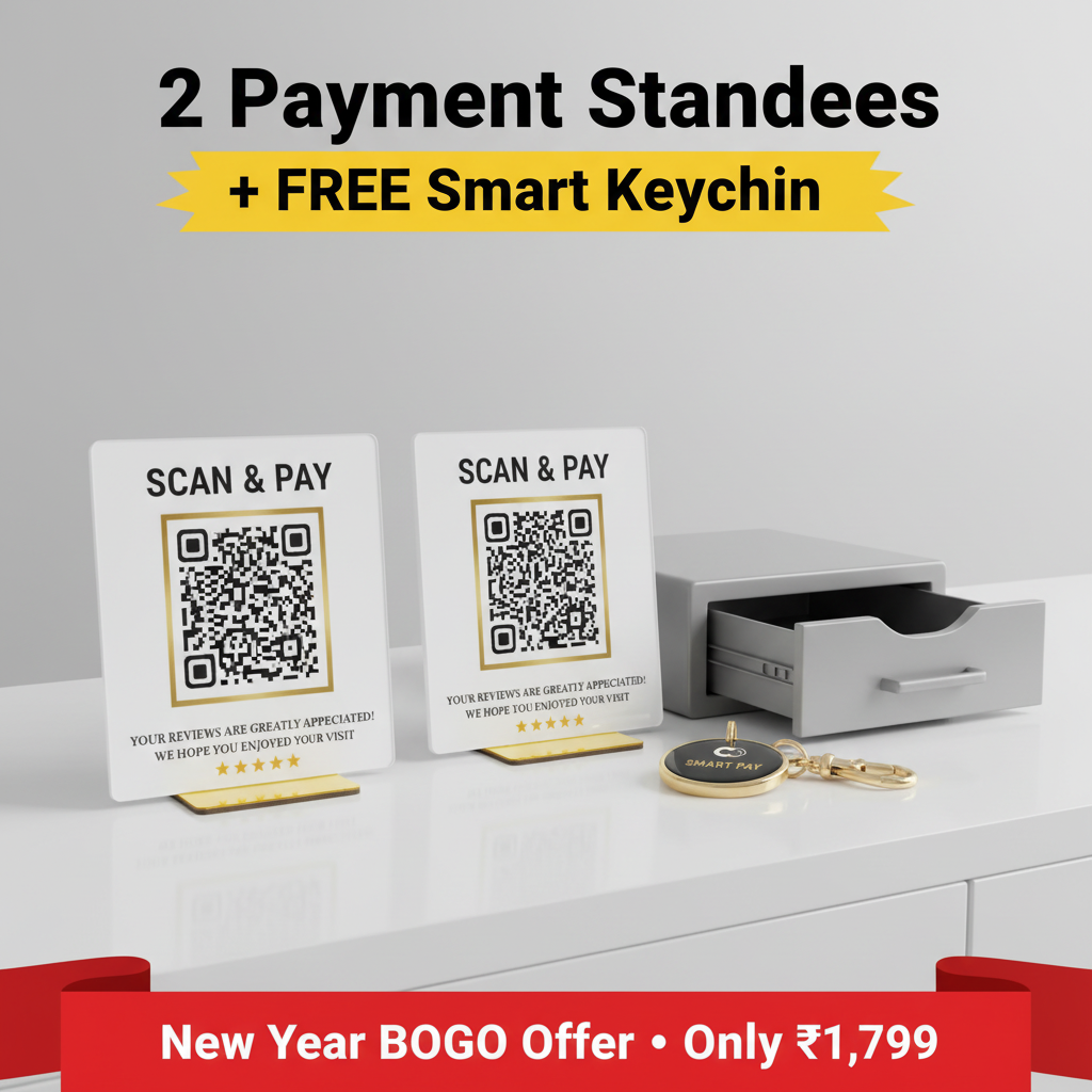 2 Payment Standees + FREE Smart Keychain