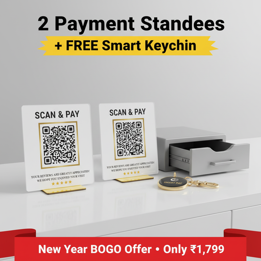2 Payment Standees + FREE Smart Keychain