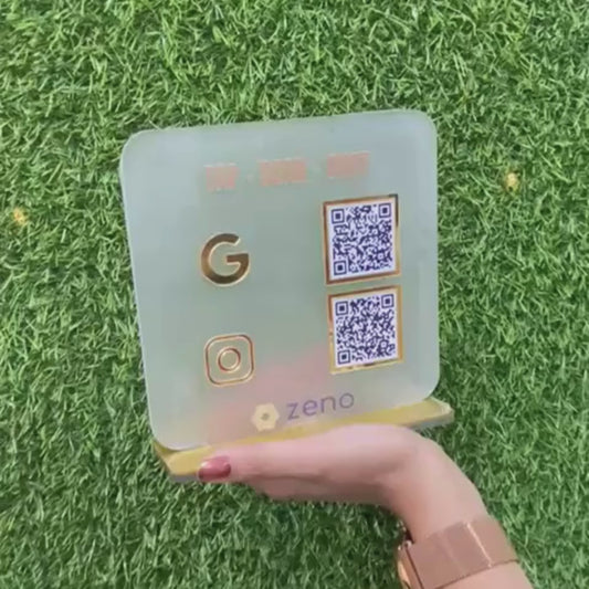 AI-Powered Smart Standee – 2 QR | Frosted Finish